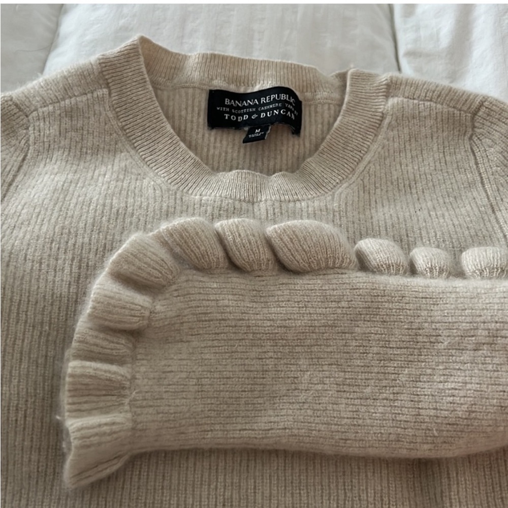 Banana Republic Cashmere Todd Duncan OATMEAL Cashmere M Fits like an XS